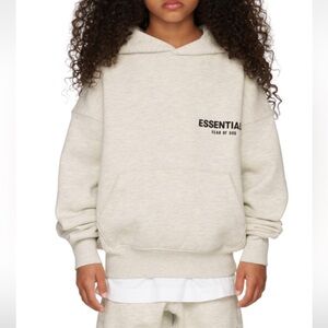 NEW Kids Essentials Fear Of God Hoodie Light Oatmeal Unisex Size 6/7